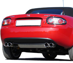 Mazda MX5 Typ NC Endschalldämpfer Ausgang rechts/links - 2x76 Typ 13 rechts/links - dezenter sportlicher Sound mit EWG-Betriebserlaubnis