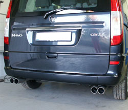 Mercedes Vito/ Viano - W639 (nicht Compact) Endschalldämpfer quer Ausgang rechts/links  - 2x76 Typ 11 rechts/links