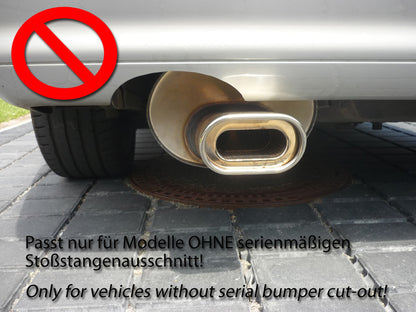 Mercedes SL Typ R129 Endschalldämpfer Ø70mm - 160x80 Typ 53 - Nur für Modelle mit serienmäßiger Steckverbindung! (kein Flansch!)