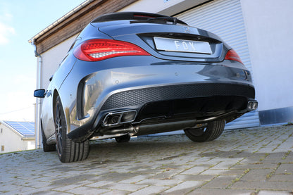 Mercedes CLA - C117/ X117 für AMG-Line/ AMG 45 Optik Endschalldämpfer quer Ausgang rechts/links für Modelle mit AMG45 oder AMG-Line Endrohre - Endrohre in originaler Stoßstange