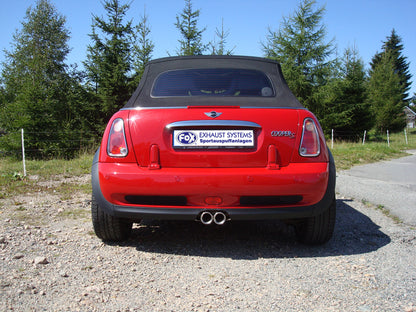 Mini Cooper S Cabrio R52 Endschalldämpfer rechts/links Ausgang mittig - 2x76 Typ 13