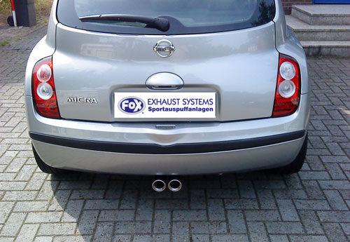 Nissan Micra K12 für Modelle ohne Flansch Endschalldämpfer Ausgang mittig - 2x76 Typ 13