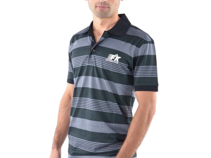 Poloshirt, Polo, Shirt, Top Modern, Klasse Design, grau gestreift Größe L
