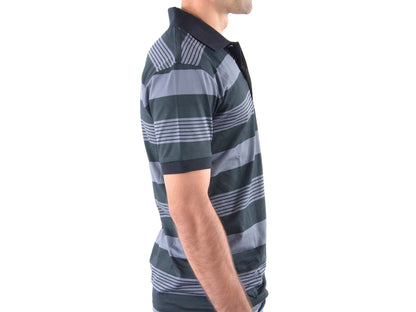Poloshirt, Polo, Shirt, Top Modern, Klasse Design, grau gestreift Größe S