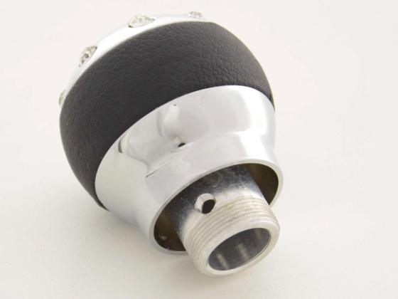 Schaltknauf Aluminium mit Kristallen und Leder-Absetzung