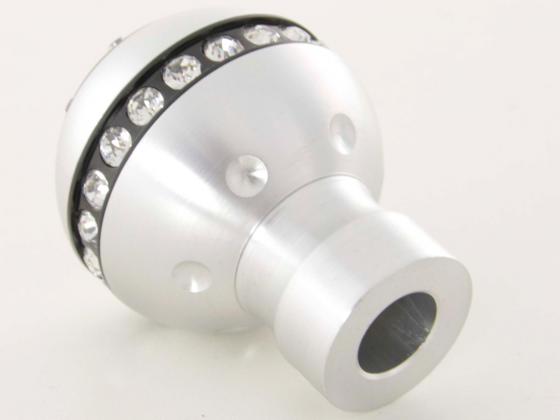Schaltknauf Aluminium mit Kristallen, Oberfläche chrom