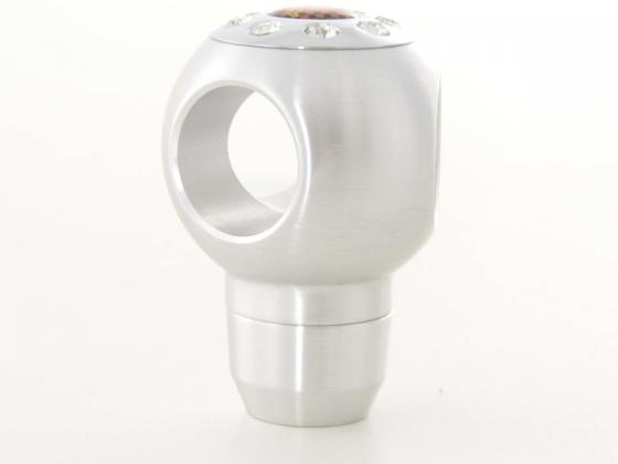 Schaltknauf Aluminium mit Kristallen, Oberfläche chrom