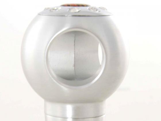 Schaltknauf Aluminium mit Kristallen, Oberfläche chrom