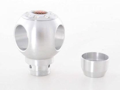 Schaltknauf Aluminium mit Kristallen, Oberfläche chrom