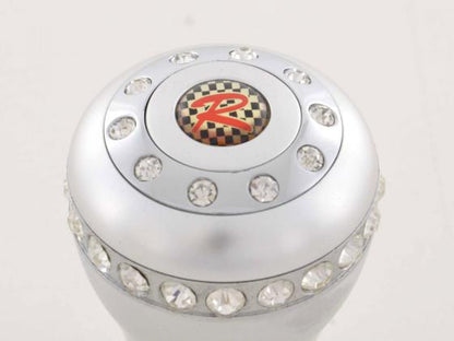 Schaltknauf Aluminium mit Kristallen, Oberfläche chrom