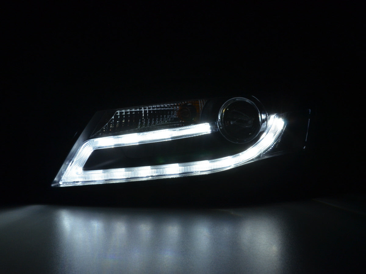 Scheinwerfer Set Daylight LED Tagfahrlicht Audi A4 ab Bj. 2008 schwarz