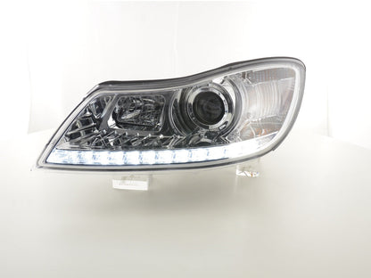 Scheinwerfer Set Daylight LED Tagfahrlicht Skoda Oktavia ab Bj. 2009 verchromt/klar