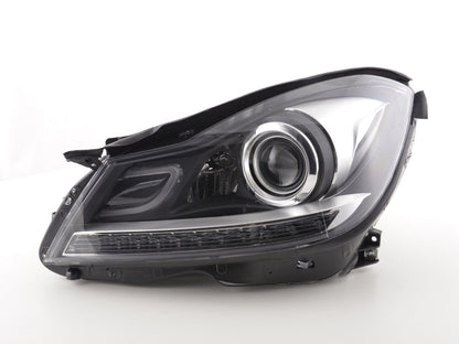 Scheinwerfer Set Daylight LED TFL-Optik Mercedes C-Klasse (204) Bj. 2011-2014 schwarz