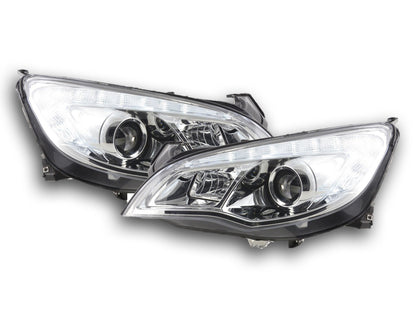 Scheinwerfer Set Opel Astra J 5-türig Bj. 2009-2012 chrom mit Motor