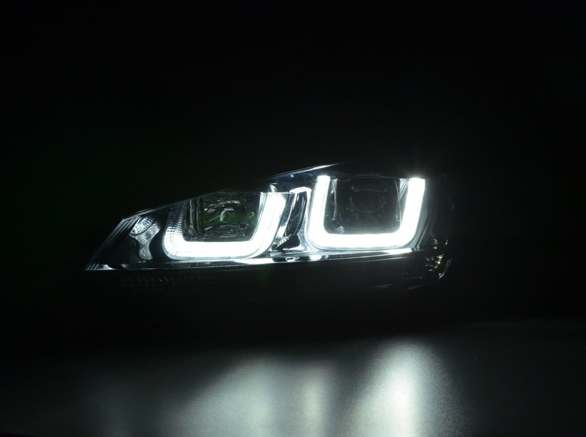 Scheinwerfer Set Daylight LED Tagfahrlicht VW Golf 7 Bj. ab 2012 schwarz/chrom