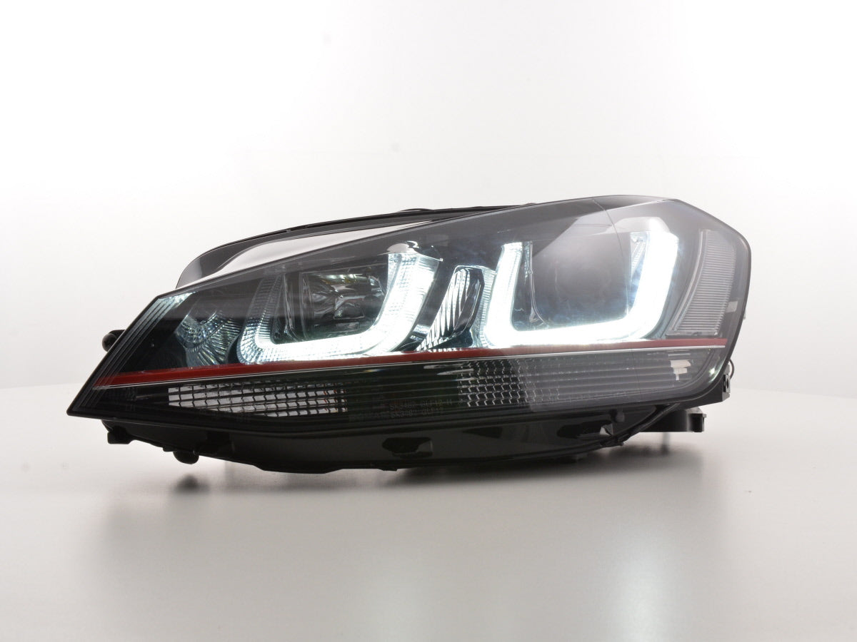Scheinwerfer Set Daylight LED Tagfahrlicht VW Golf 7 Bj. ab 2012 schwarz/rot