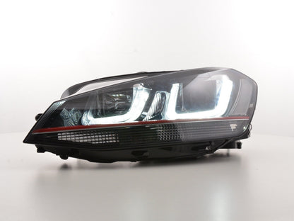 Scheinwerfer Set Daylight LED Tagfahrlicht VW Golf 7 Bj. ab 2012 schwarz/rot