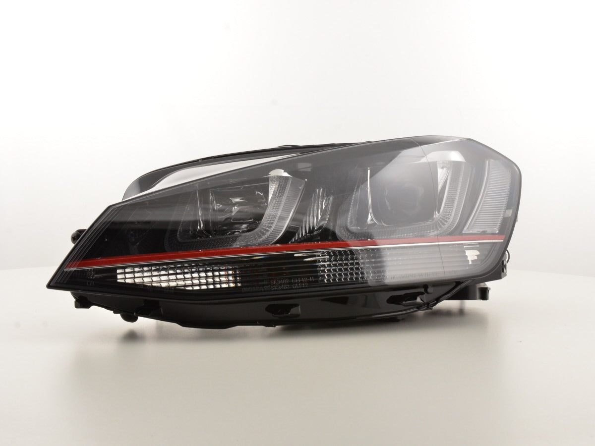 Scheinwerfer Set Daylight LED Tagfahrlicht VW Golf 7 Bj. ab 2012 GTI-Look schwarz/rot