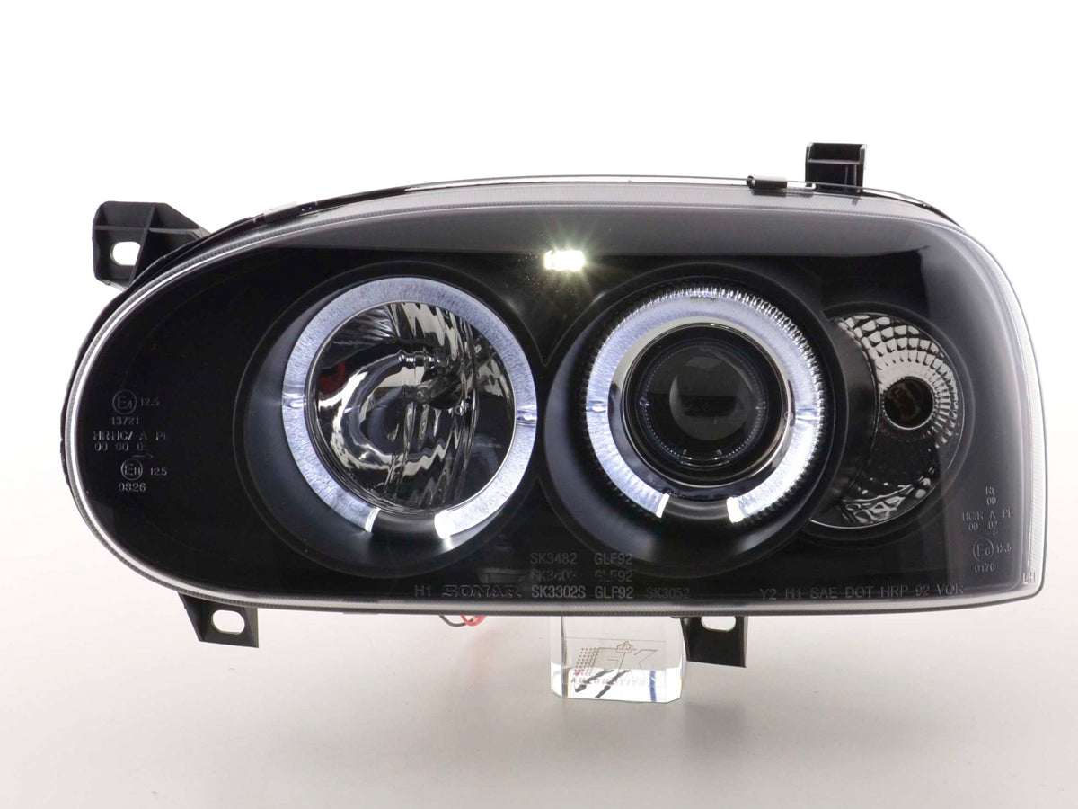 Scheinwerfer Set VW Golf 3 Typ 1HXO 1 EXO Bj. 91-97 schwarz