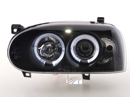 Scheinwerfer Set VW Golf 3 Typ 1HXO 1 EXO Bj. 91-97 schwarz