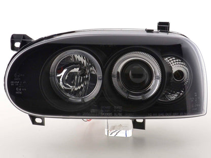 Scheinwerfer Set VW Golf 3 Typ 1HXO 1 EXO Bj. 91-97 schwarz
