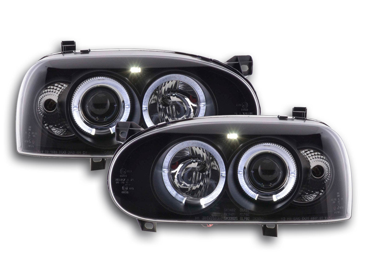 Scheinwerfer Set VW Golf 3 Typ 1HXO 1 EXO Bj. 91-97 schwarz