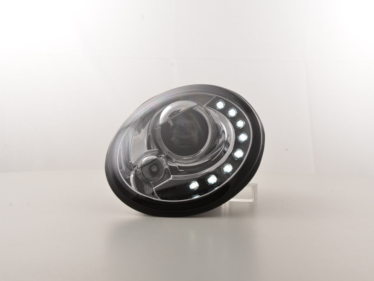 Scheinwerfer Set Daylight LED TFL-Optik VW New Beetle 9C Bj. 98-05 chrom