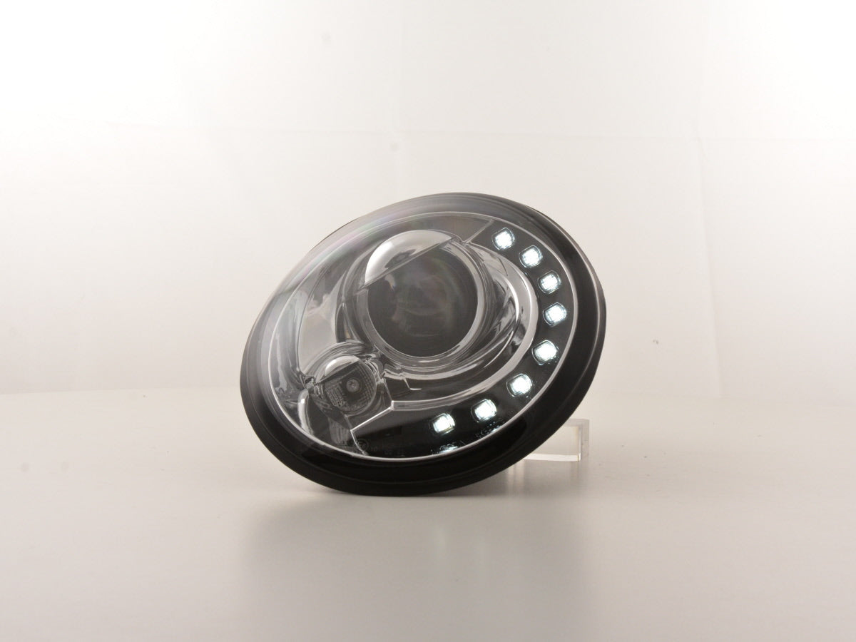 Scheinwerfer Set Daylight LED TFL-Optik VW New Beetle 9C Bj. 98-05 chrom