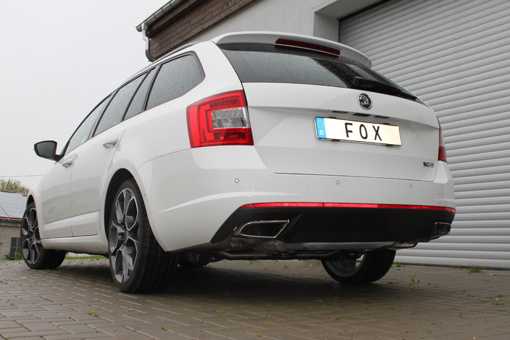 Skoda Octavia 5E RS - TSI Endschalldämpfer rechts/links -  Austritt der Endrohre in den originalen Endrohren