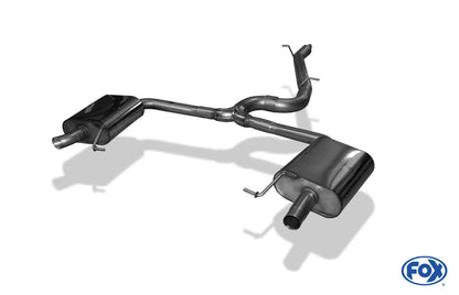 Skoda Octavia 5E RS - TDI - 4x4 mit Benzin-Endrohrblenden Halbanlage rechts/links ab Kat - Austritt der Endrohre in den originalen Benzin-Endrohrblenden