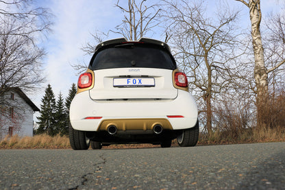Smart Fortwo 453 mit Brabus Heckansatz Endschalldämpfer quer Ausgang rechts/links inkl. Flexstück - 1x100 Typ 25 rechts/links