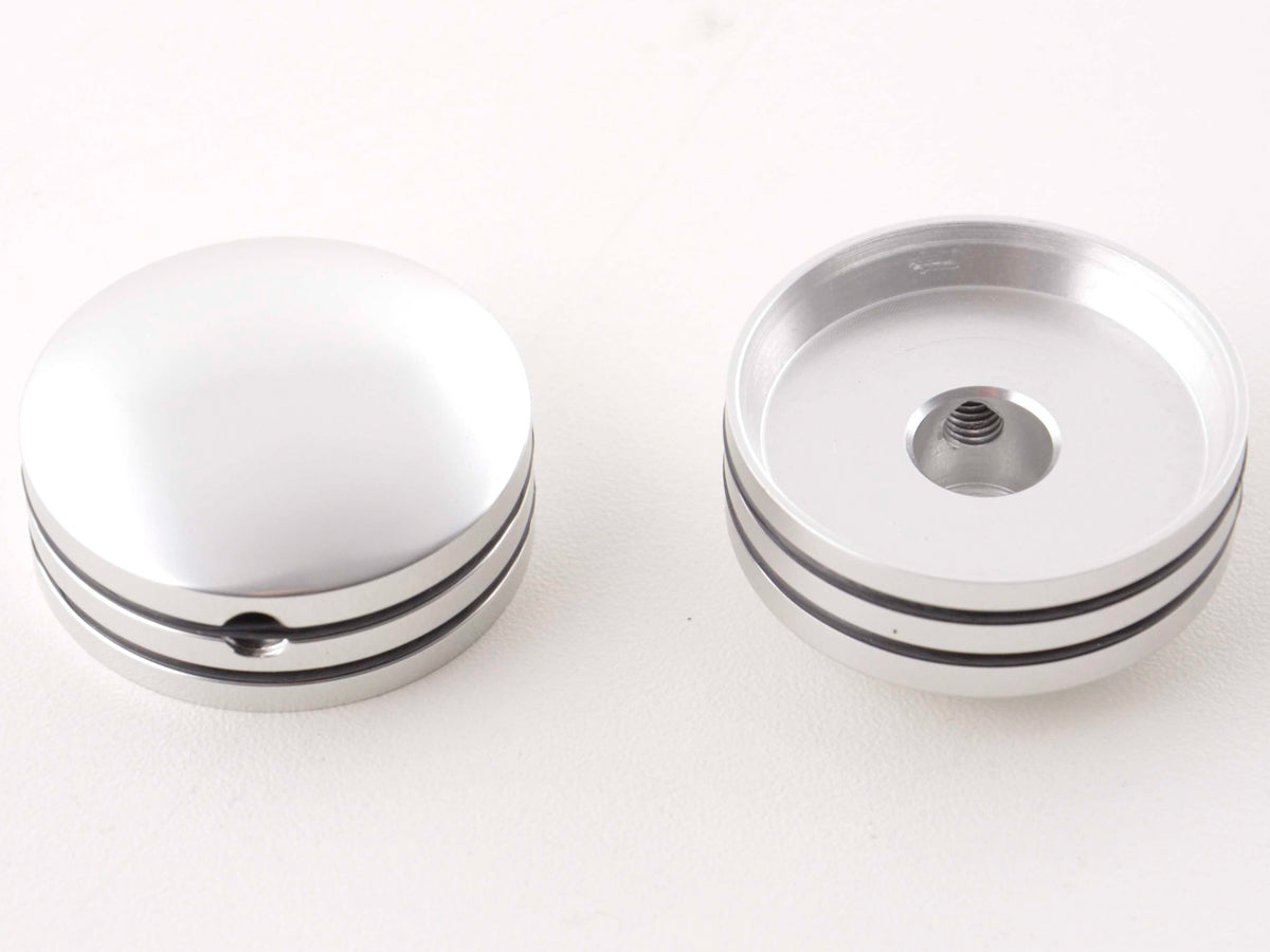 Spiegelverstellknöpfe Set Alu mit Kunststoffringen (2 universal, silber