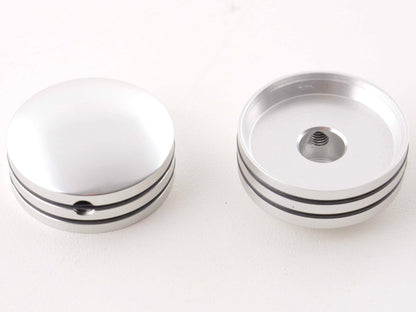 Spiegelverstellknöpfe Set Alu mit Kunststoffringen (2 universal, silber