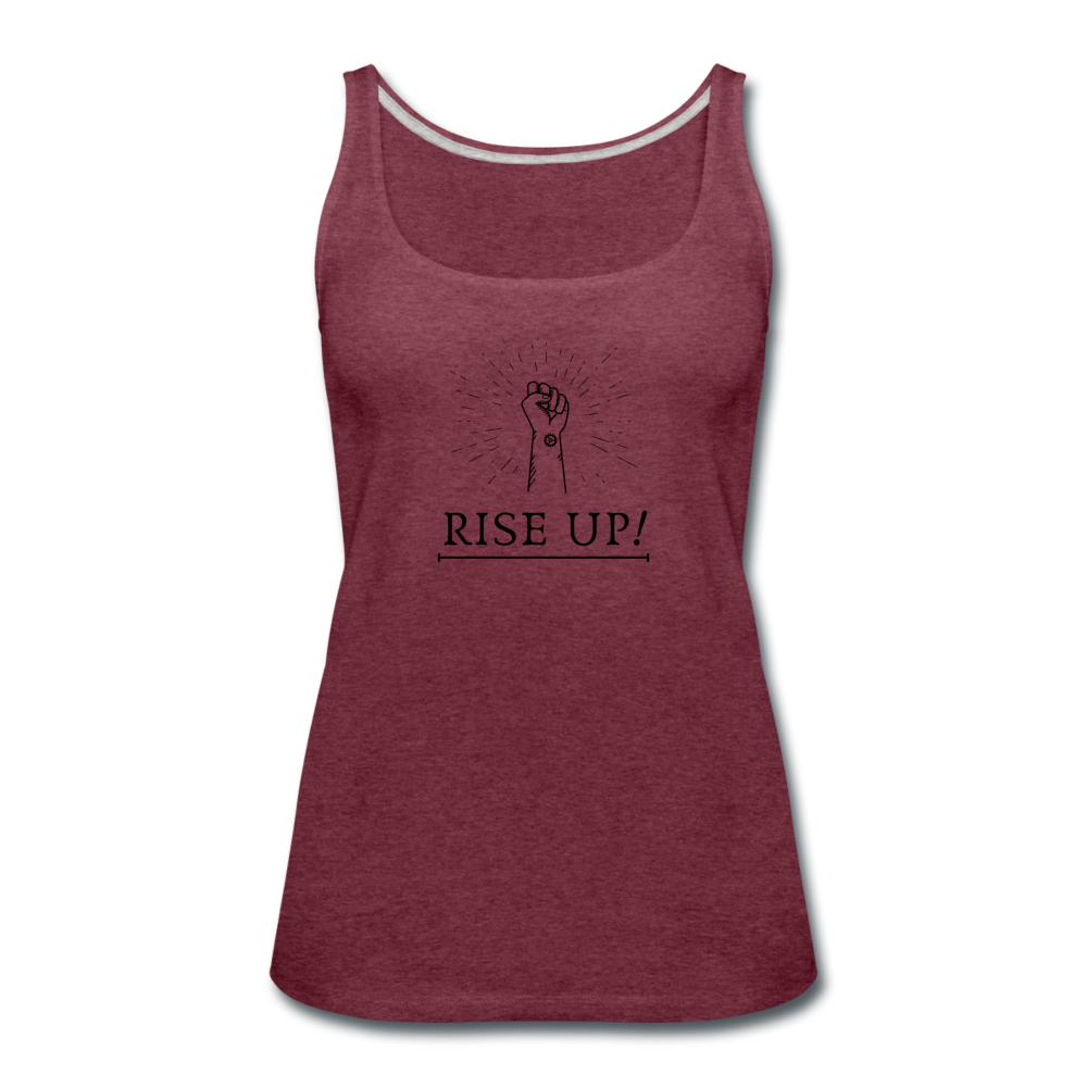 Frauen Premium Tank Top Rise Up / Unite - Bordeauxrot meliert