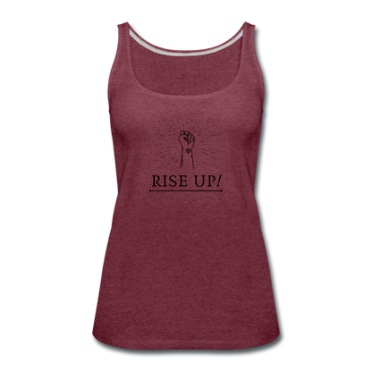 Frauen Premium Tank Top Rise Up / Unite - Bordeauxrot meliert