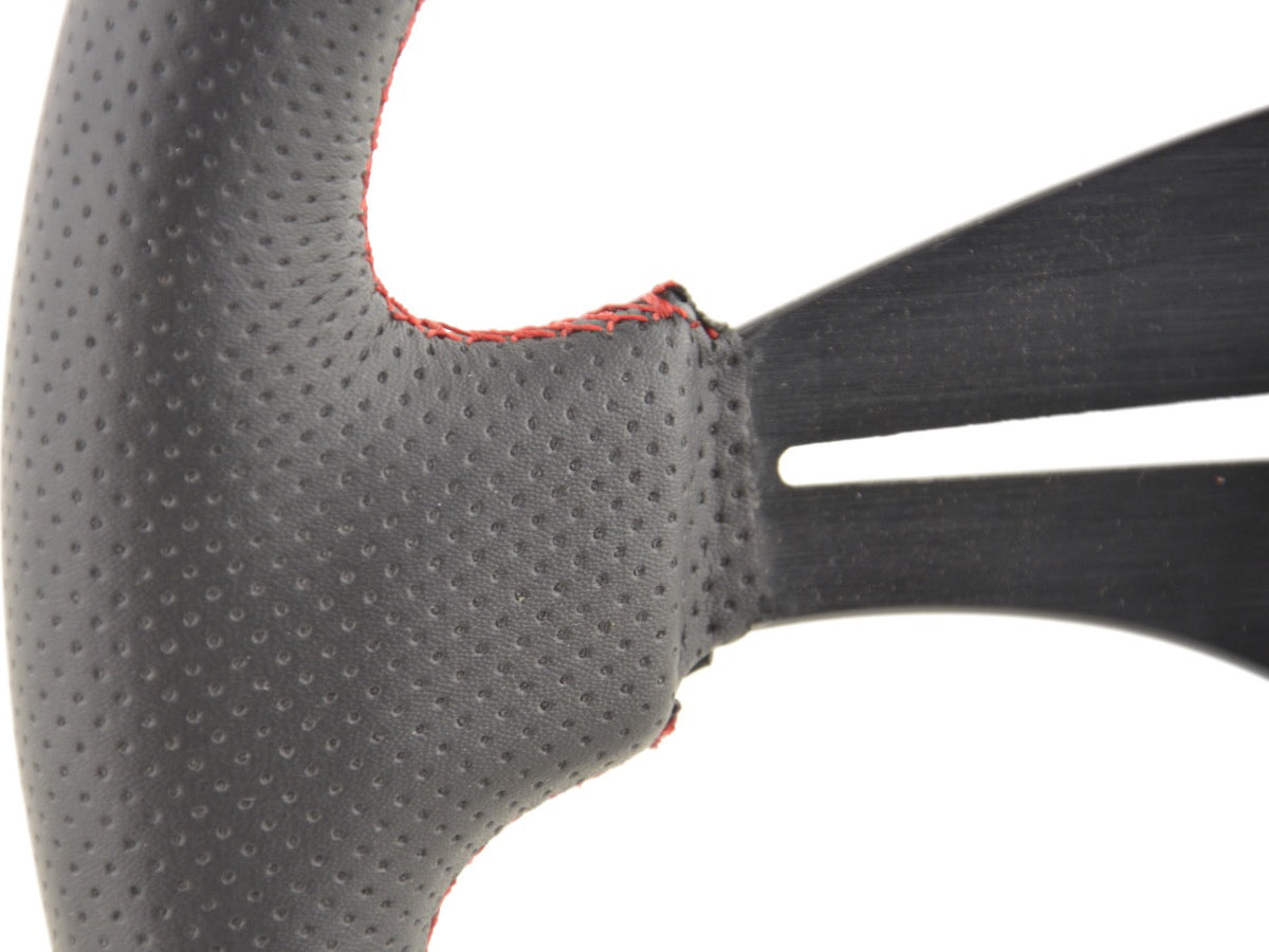 Sportlenkrad universal Carbon schwarz/rot