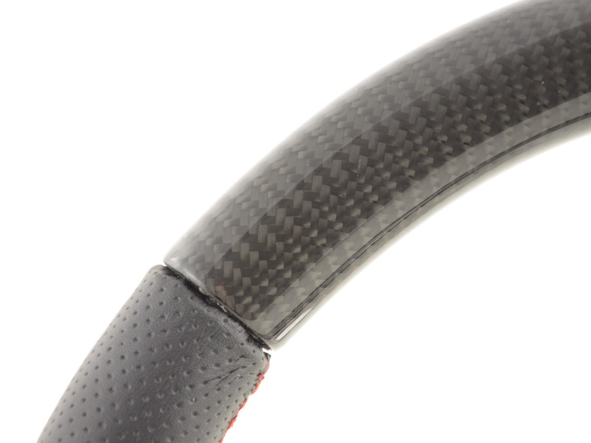 Sportlenkrad universal Carbon schwarz/rot