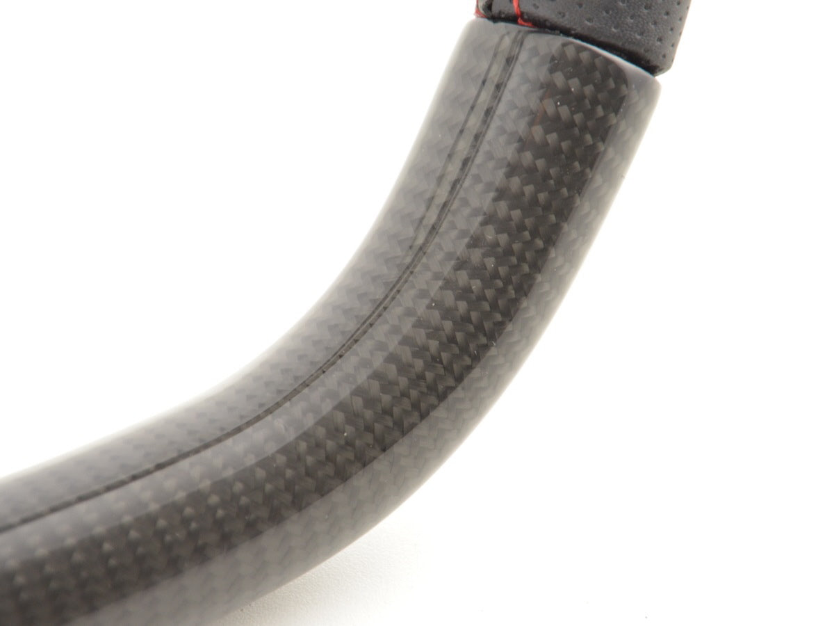 Sportlenkrad universal Carbon schwarz/rot