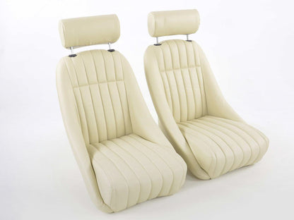 FK Oldtimersitze Auto Vollschalensitze Set Montgomery im Retro-Look beige