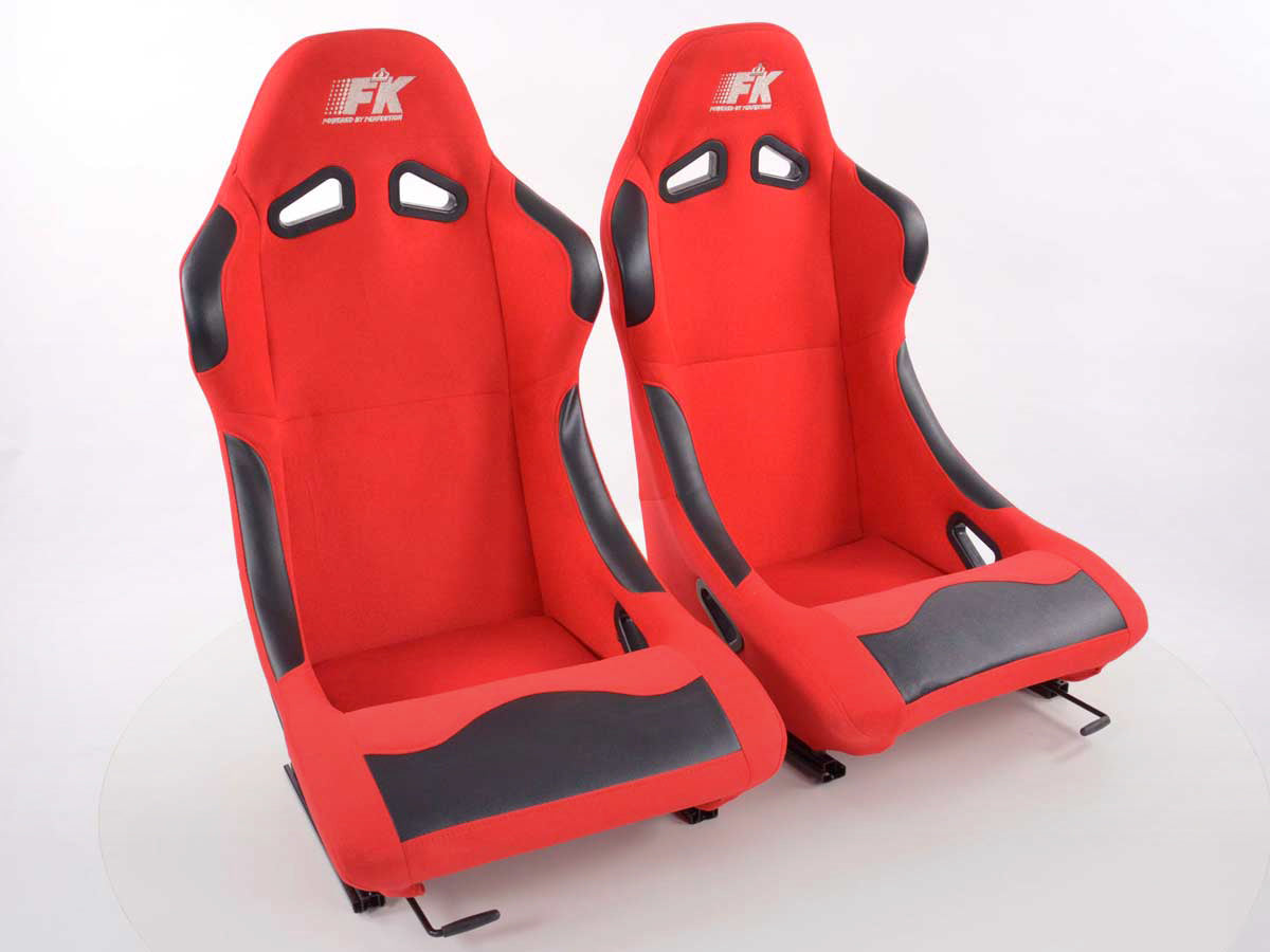 FK Sportsitze Auto Vollschalensitze Set Basic Stoff rot