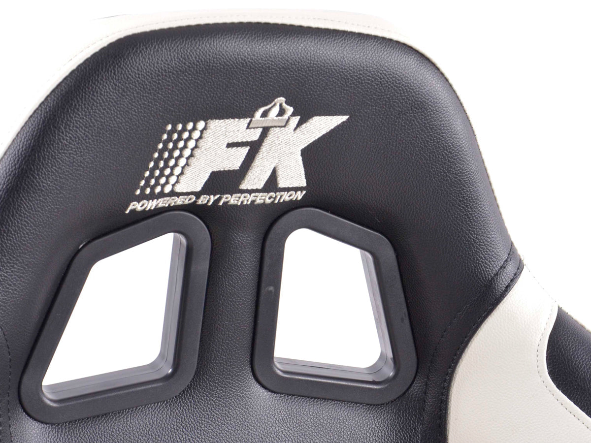 FK Sportsitze Auto Halbschalensitze Set Boston Kunstleder schwarz/weiß