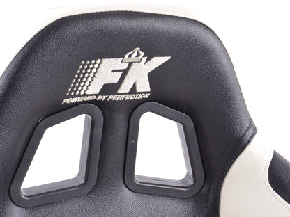 FK Sportsitze Auto Halbschalensitze Set Boston Kunstleder schwarz/weiß