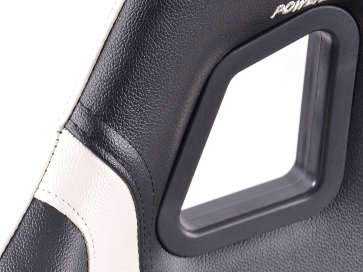 FK Sportsitze Auto Halbschalensitze Set Boston Kunstleder schwarz/weiß
