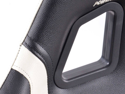 FK Sportsitze Auto Halbschalensitze Set Boston Kunstleder schwarz/weiß