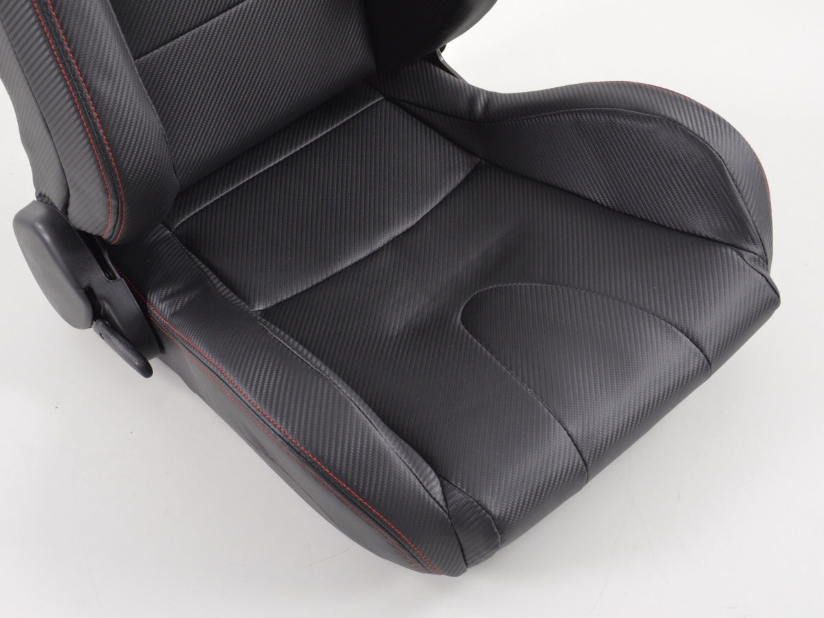 FK Sportsitze Auto Halbschalensitze Set Carbon-Optik Kunstleder schwarz