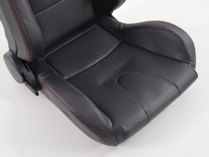 FK Sportsitze Auto Halbschalensitze Set Carbon-Optik Kunstleder schwarz