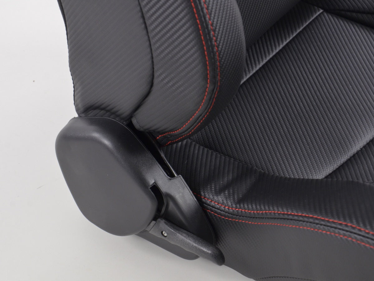 FK Sportsitze Auto Halbschalensitze Set Carbon-Optik Kunstleder schwarz