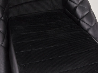 FK Oldtimersitze Auto Vollschalensitze Set Classic 3 Kunstleder schwarz mit Kopfstütze ohne Laufschienen