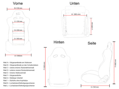 FK Sportsitze Auto Halbschalensitze Set Columbus Kunstleder beige/schwarz mit Laufschienen