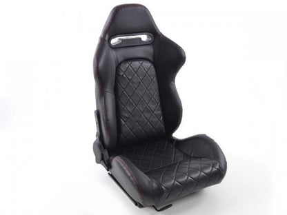 FK Sportsitze Auto Halbschalensitze Set Detroit Kunstleder mit Laufschienen schwarz